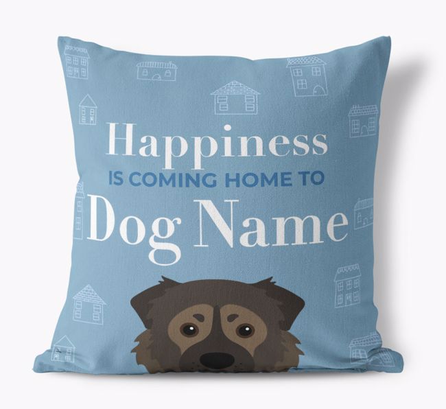 Happiness Is: Personalized {breedFullName} Canvas Pillow